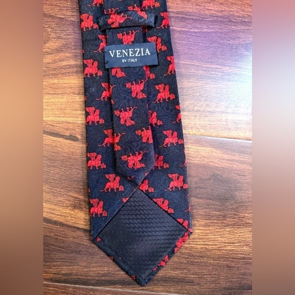 🍁SALE🍁VENEZIA by Italy 100% Silk Blue Necktie Dry Clean - Picture 4 of 11